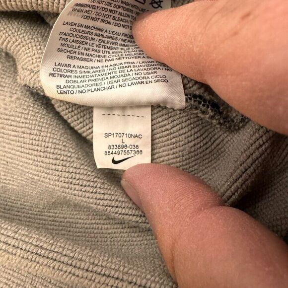 NIKE Dri-Fit Lg Full Zip Front Grey Fleece Hoodie - Picture 5 of 8